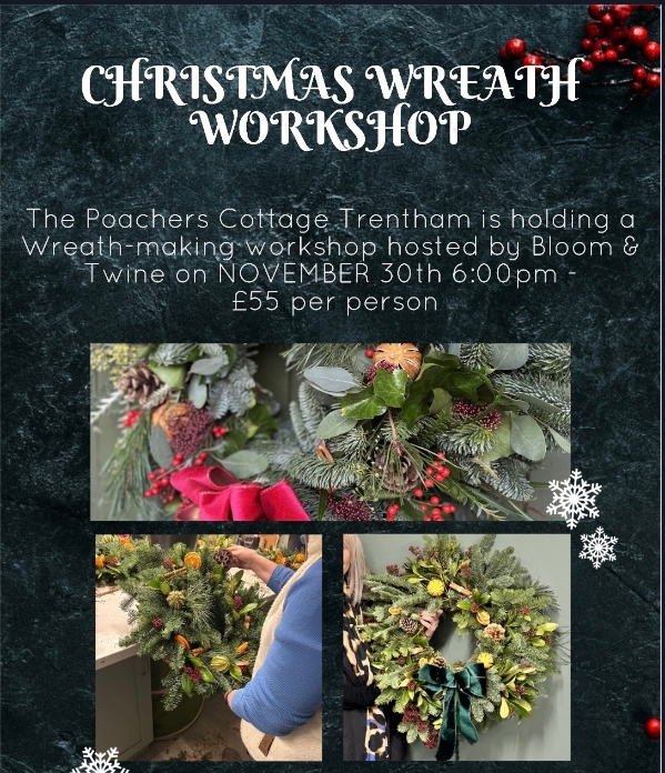 Poachers Cottage Trentham Christmas Wreath Workshop